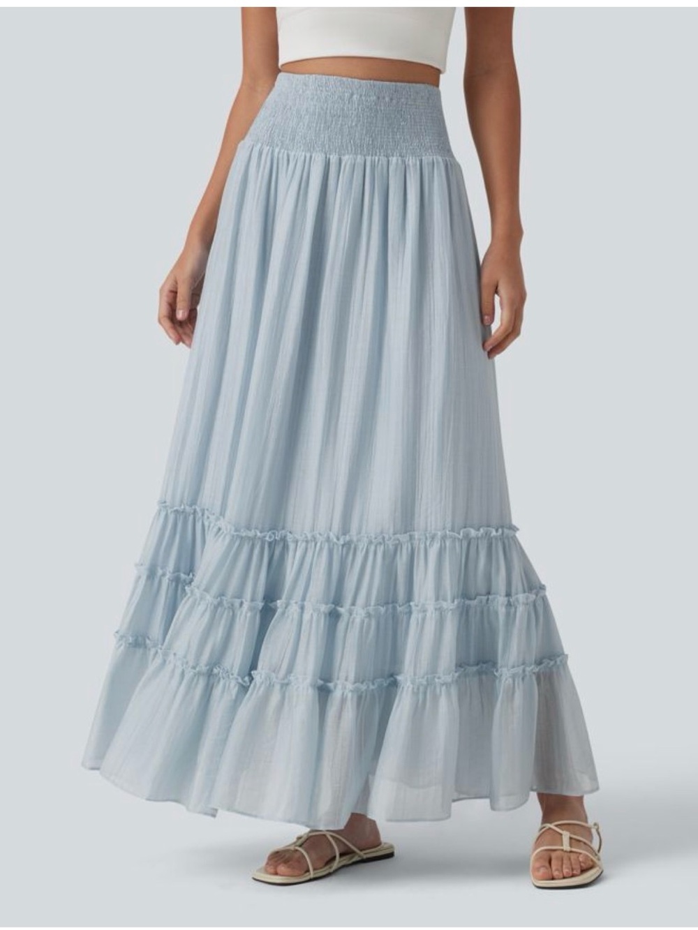 Halara NWT High Waisted Flowy Tiered Maxi
Resort Skirt
